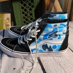 Vans sk8 hi Blue Gorilla Camo BAPE Custom Shoes